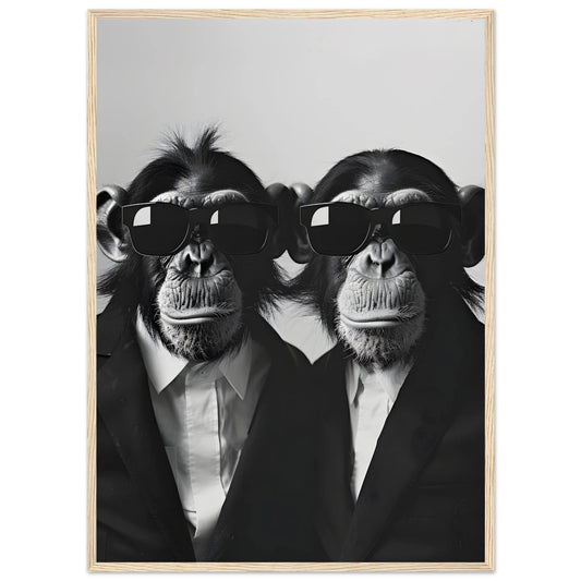 Cuadro Blanco y Negro Monos - La Casa Del Cuadro