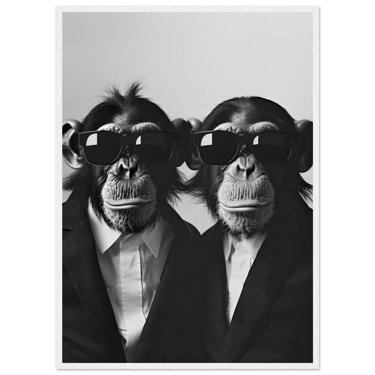 Cuadro Blanco y Negro Monos - La Casa Del Cuadro