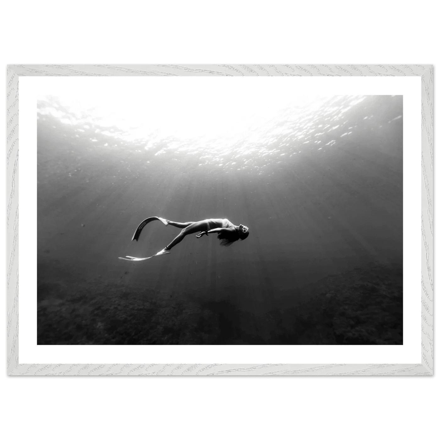 Cuadro Blanco y Negro Mujer Bajo el Agua - La Casa Del Cuadro