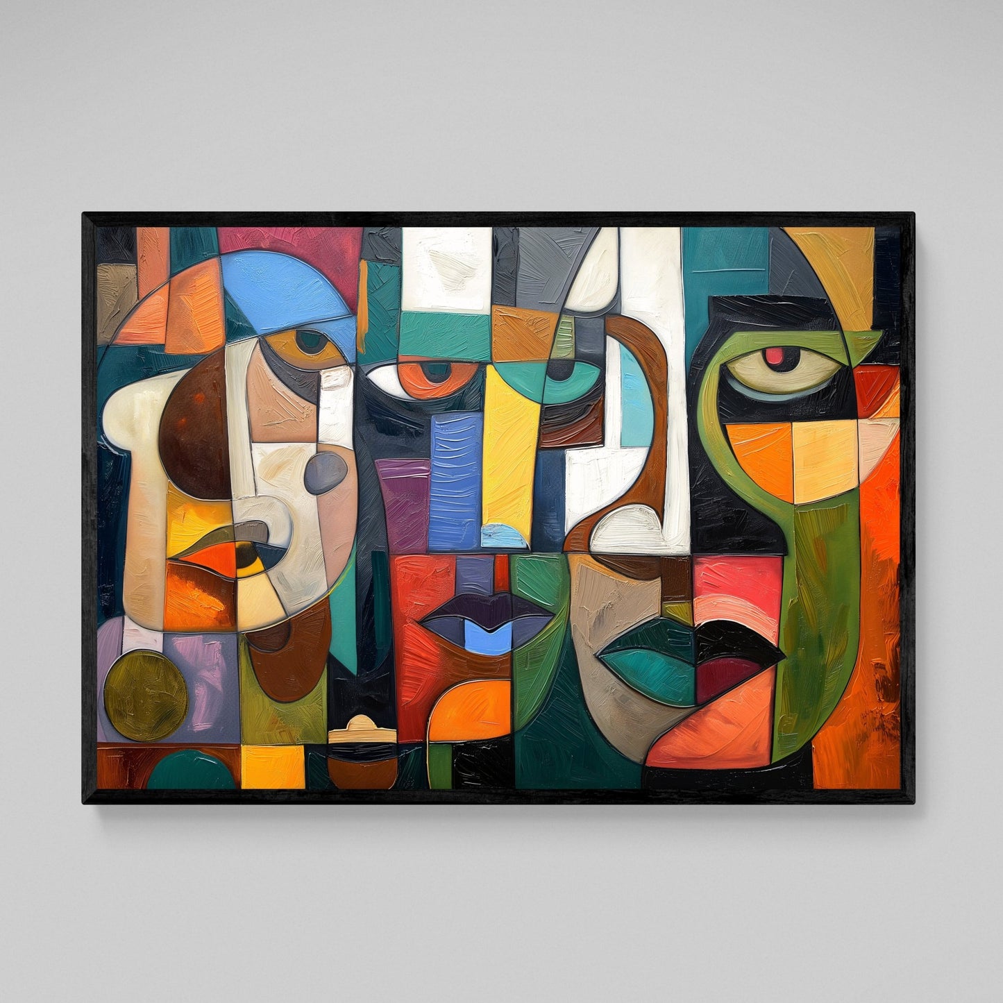 Cuadro Cubismo Rostros Abstractos Geométricos - La Casa Del Cuadro