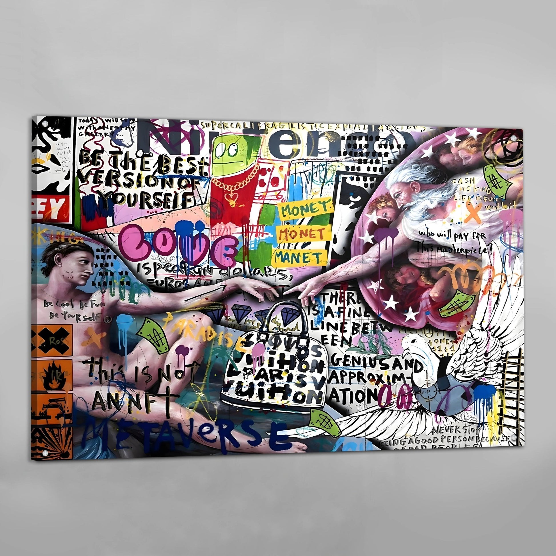 Cuadro Graffiti Creación De Adán - La Casa Del Cuadro