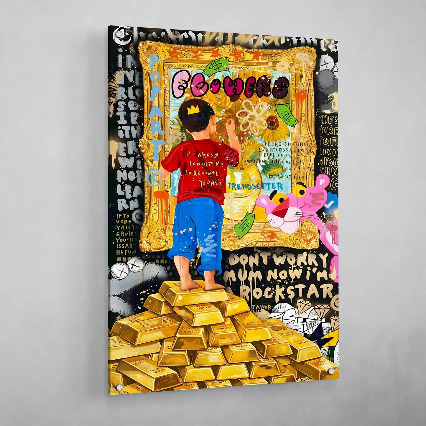 Cuadro Graffiti Niño Millonario - La Casa Del Cuadro
