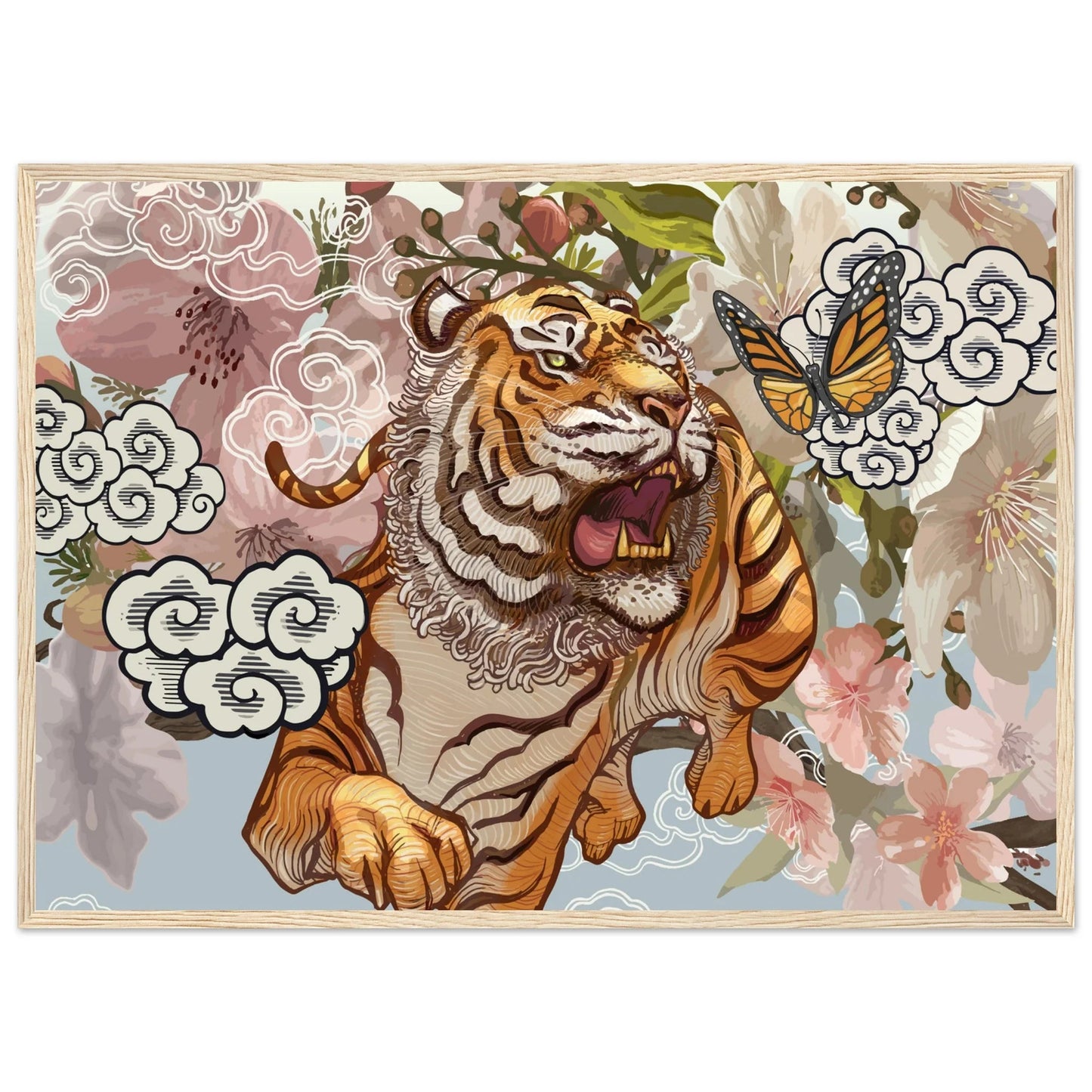 Cuadro Japonés Tigre - La Casa Del Cuadro