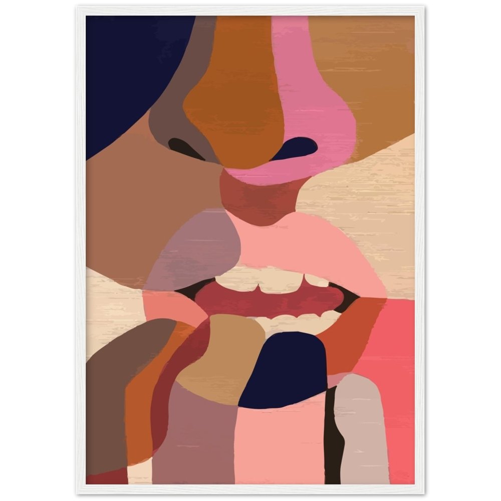 Cuadro Abstracto Cara Minimalista - La Casa Del Cuadro