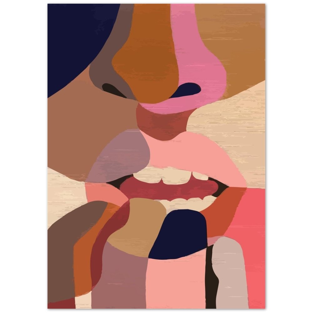 Cuadro Abstracto Cara Minimalista - La Casa Del Cuadro