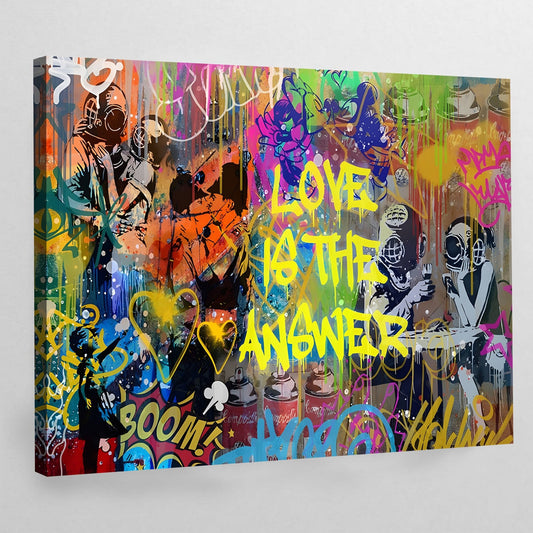 Cuadro Graffiti Banksy Love Is The Answer - La Casa Del Cuadro