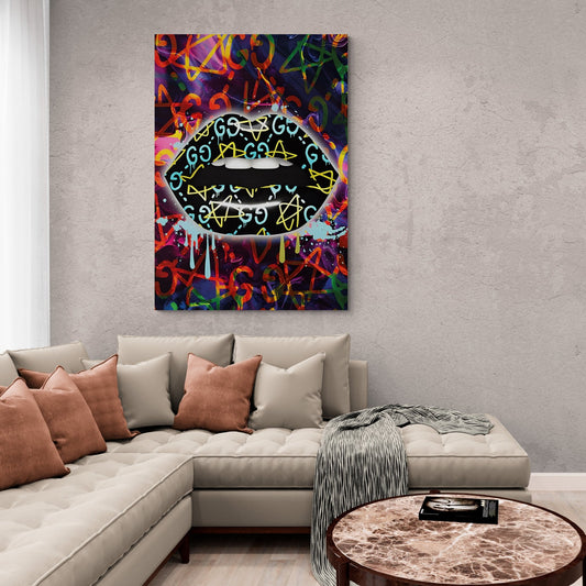 Cuadro Graffiti Labios - La Casa Del Cuadro