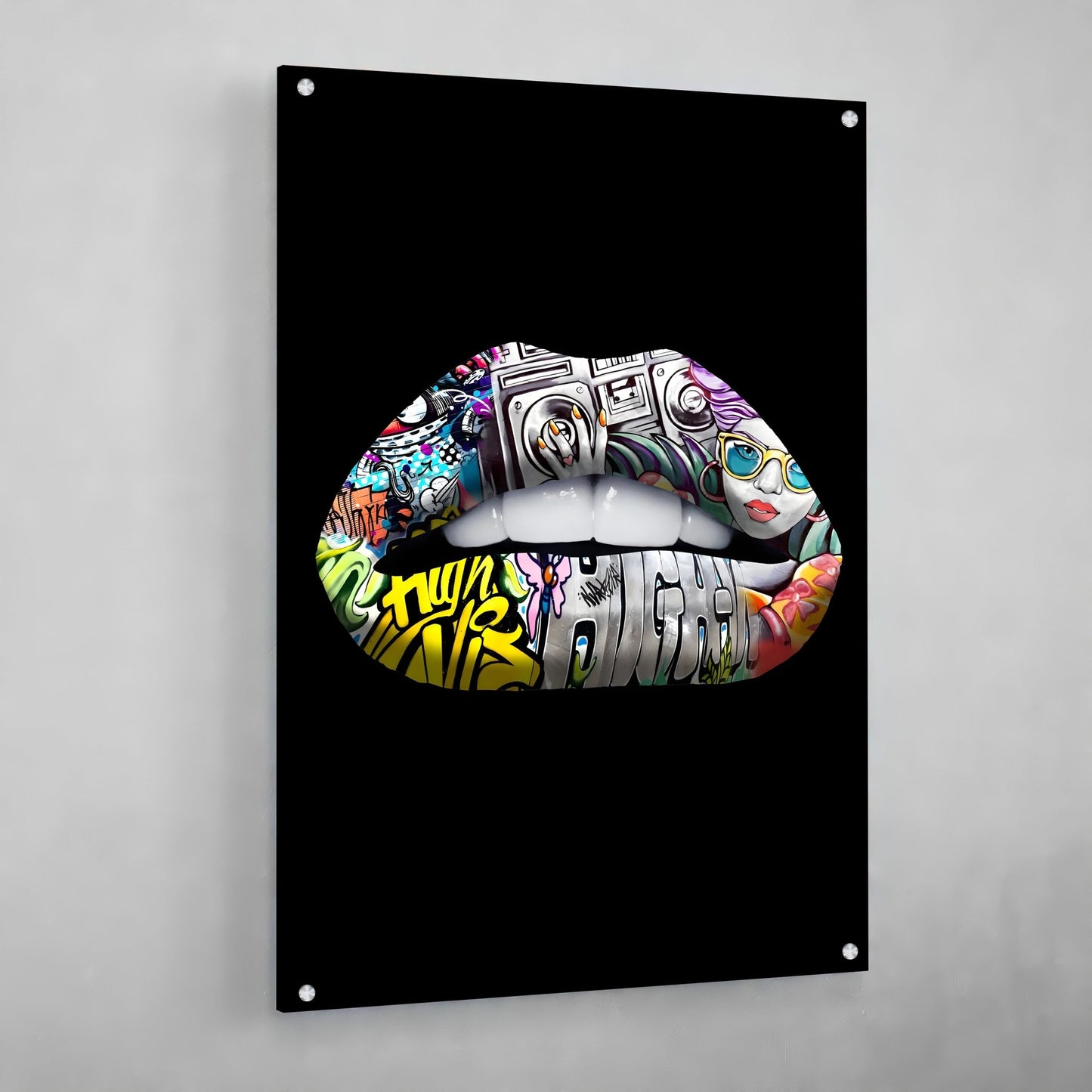 Cuadro Labios Street Art - La Casa Del Cuadro