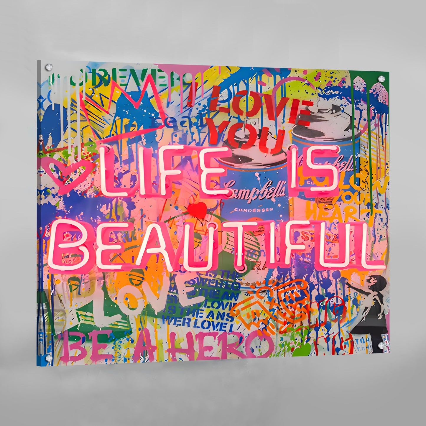 Cuadro Life Is Beautiful Graffitis - La Casa Del Cuadro