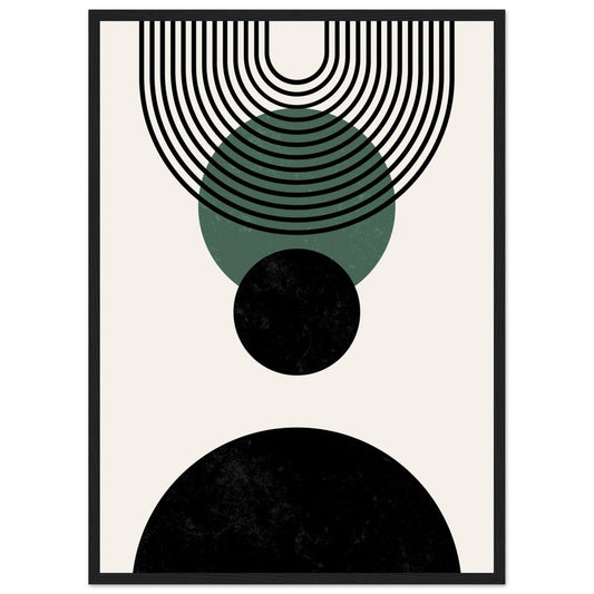 Cuadro Minimalista Boho Negro Y Verde - La Casa Del Cuadro