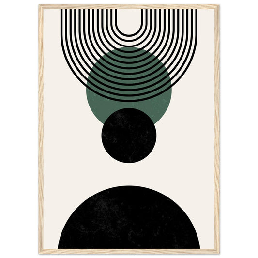 Cuadro Minimalista Boho Negro Y Verde - La Casa Del Cuadro