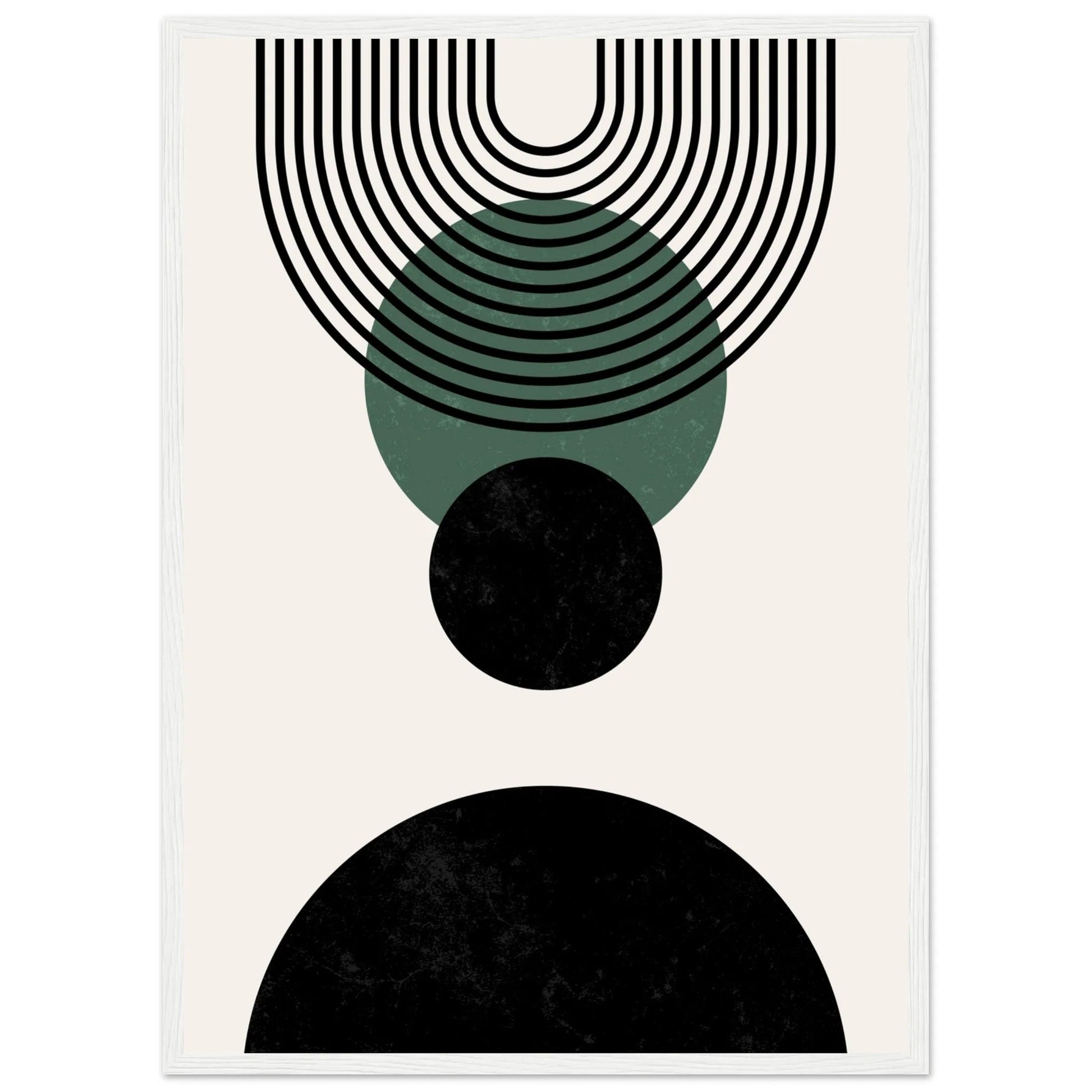 Cuadro Minimalista Boho Negro Y Verde - La Casa Del Cuadro