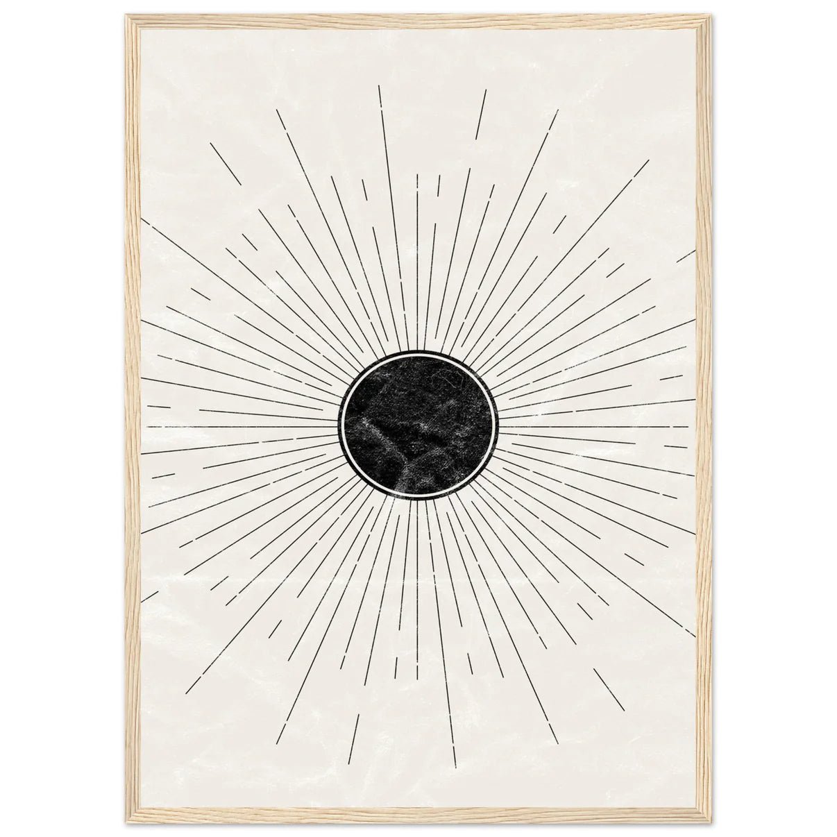 Cuadro Minimalista Boho Sol Negro - La Casa Del Cuadro