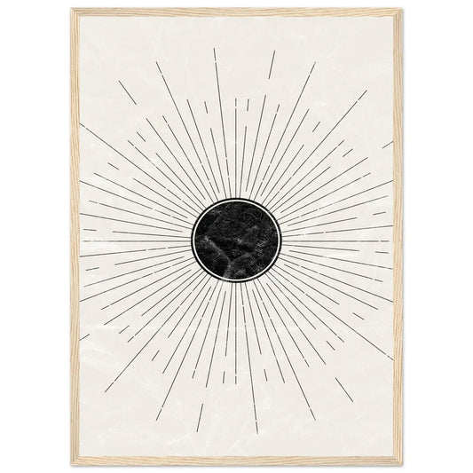 Cuadro Minimalista Boho Sol Negro - La Casa Del Cuadro