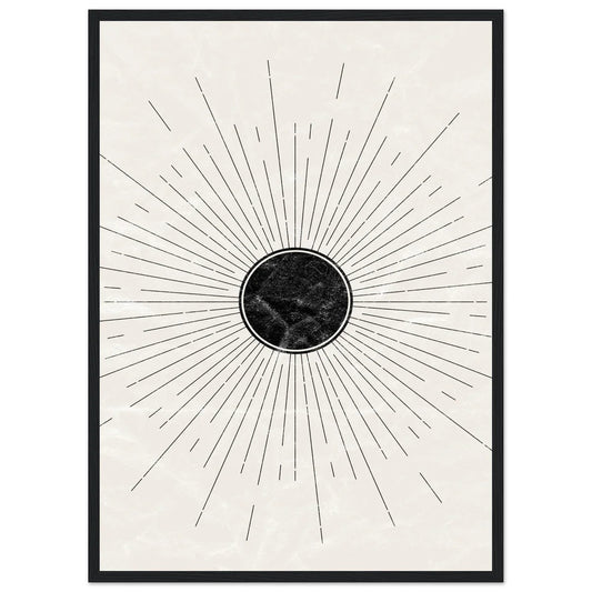Cuadro Minimalista Boho Sol Negro - La Casa Del Cuadro