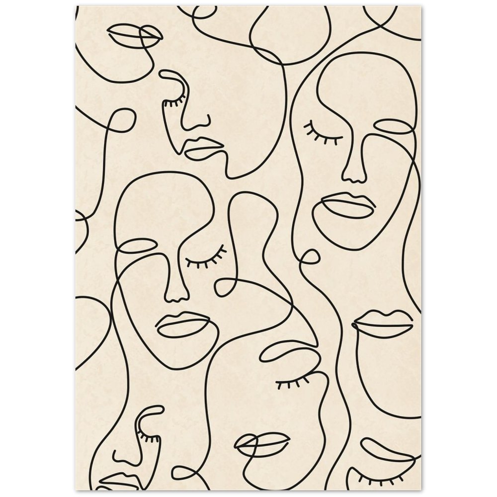 Cuadro Minimalista Caras - La Casa Del Cuadro