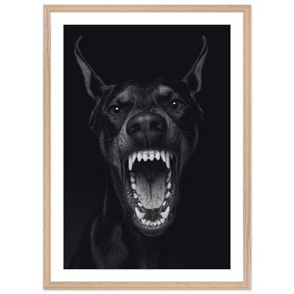 Cuadro Blanco y Negro Doberman Feroz - La Casa Del Cuadro