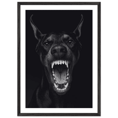 Cuadro Blanco y Negro Doberman Feroz - La Casa Del Cuadro