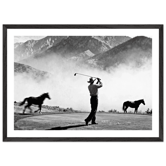 Cuadro Blanco y Negro Golf y Caballos - La Casa Del Cuadro