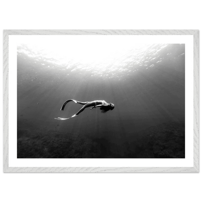 Cuadro Blanco y Negro Mujer Bajo el Agua - La Casa Del Cuadro