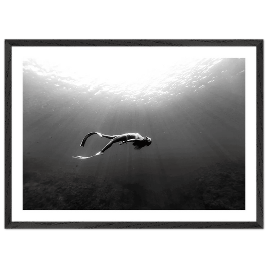 Cuadro Blanco y Negro Mujer Bajo el Agua - La Casa Del Cuadro