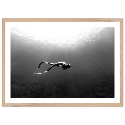 Cuadro Blanco y Negro Mujer Bajo el Agua - La Casa Del Cuadro