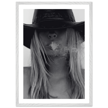 Cuadro Blanco y Negro Mujer Cowboy - La Casa Del Cuadro