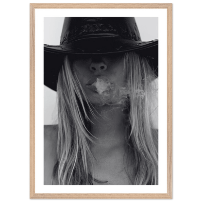 Cuadro Blanco y Negro Mujer Cowboy - La Casa Del Cuadro