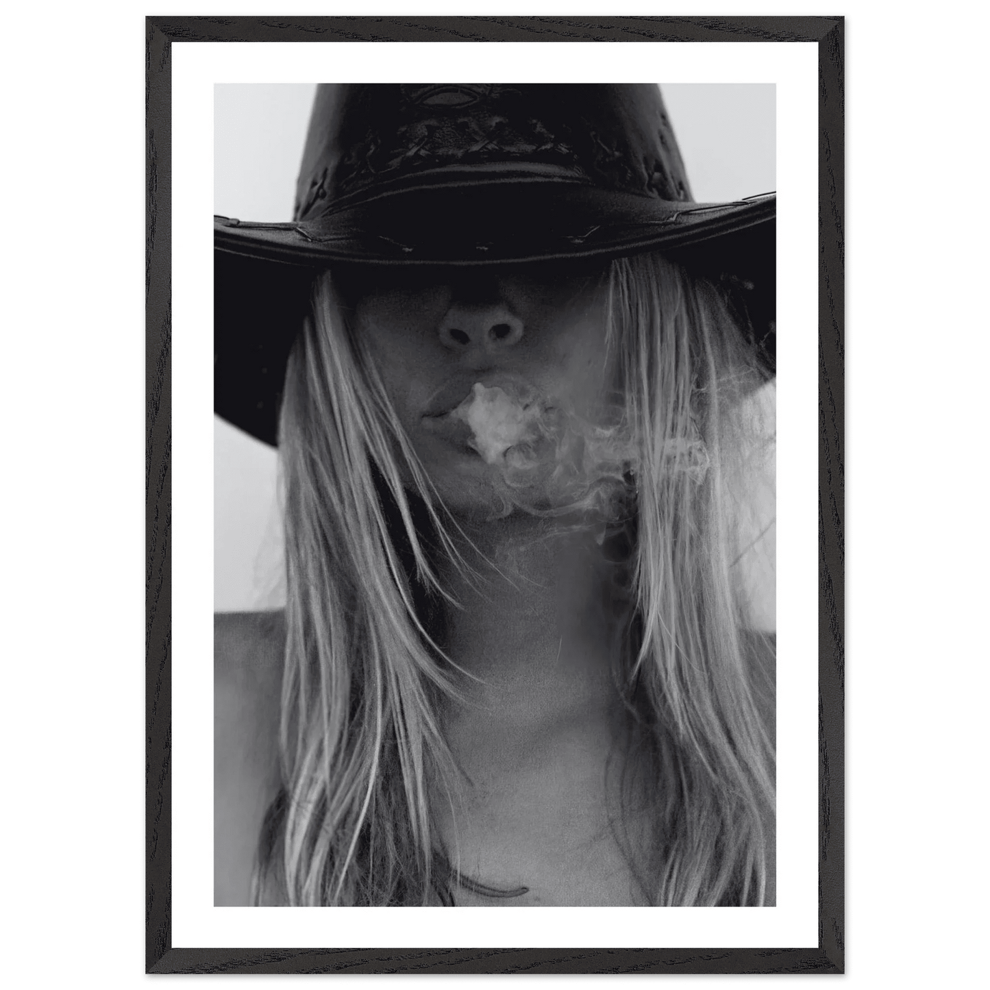 Cuadro Blanco y Negro Mujer Cowboy - La Casa Del Cuadro