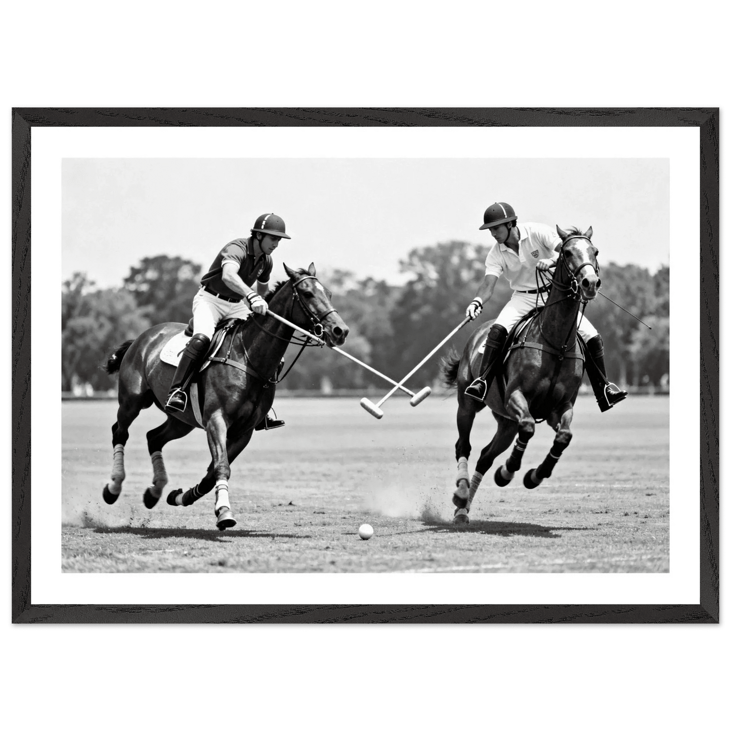 Cuadro Blanco y Negro Partido De Polo - La Casa Del Cuadro