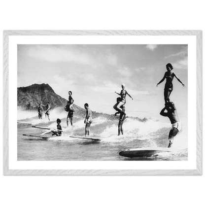 Cuadro Blanco y Negro Surf Hawái Vintage - La Casa Del Cuadro