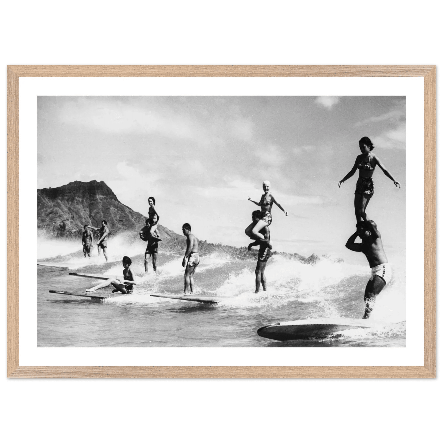 Cuadro Blanco y Negro Surf Hawái Vintage - La Casa Del Cuadro