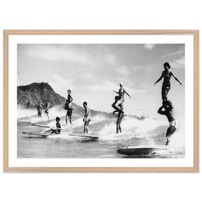 Cuadro Blanco y Negro Surf Hawái Vintage - La Casa Del Cuadro