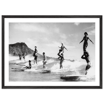 Cuadro Blanco y Negro Surf Hawái Vintage - La Casa Del Cuadro