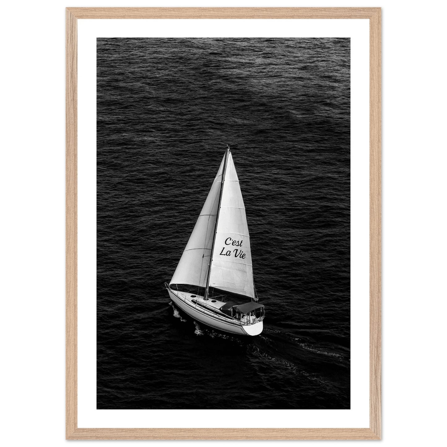 Cuadro Blanco y Negro Velero C'est La Vie - La Casa Del Cuadro