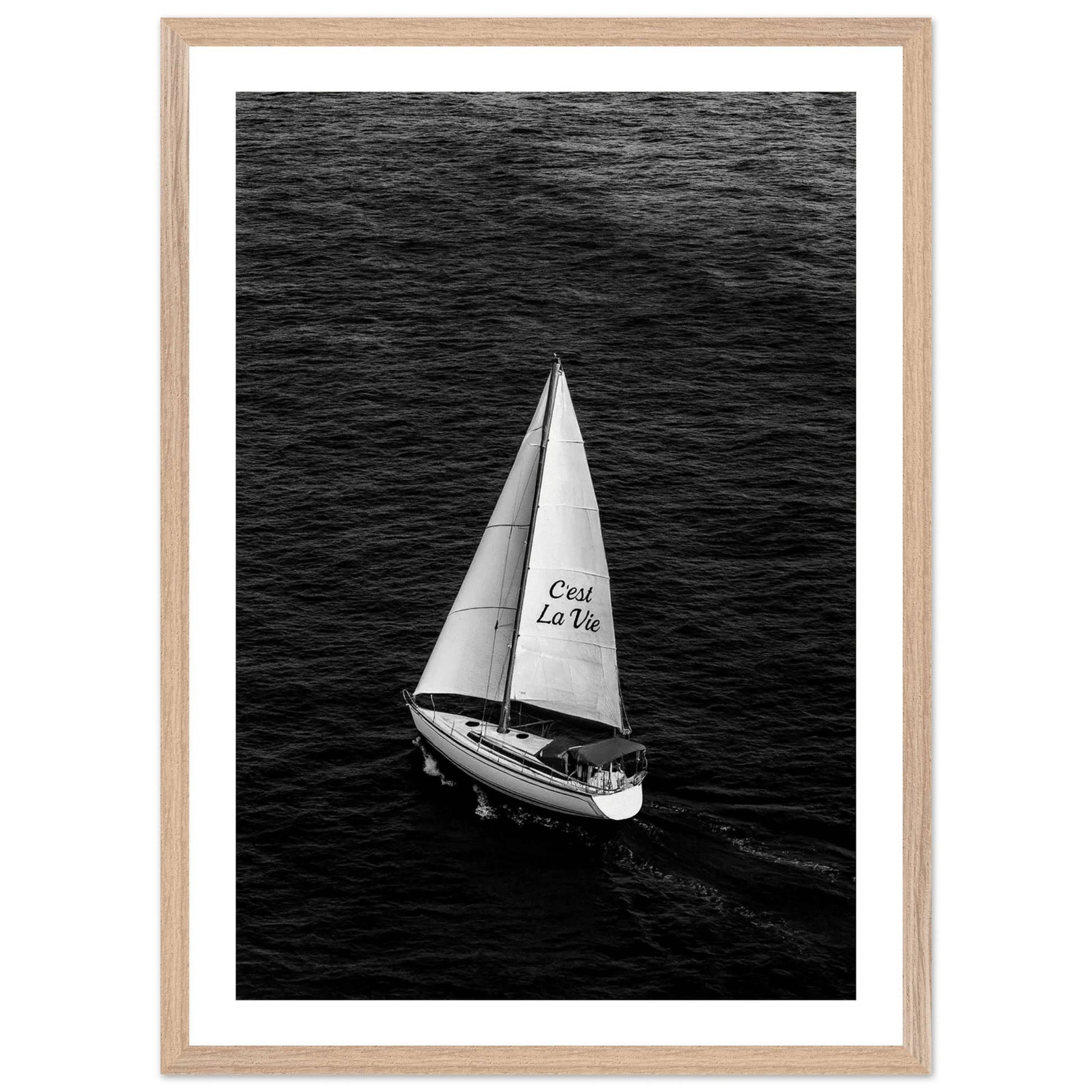 Cuadro Blanco y Negro Velero C'est La Vie - La Casa Del Cuadro