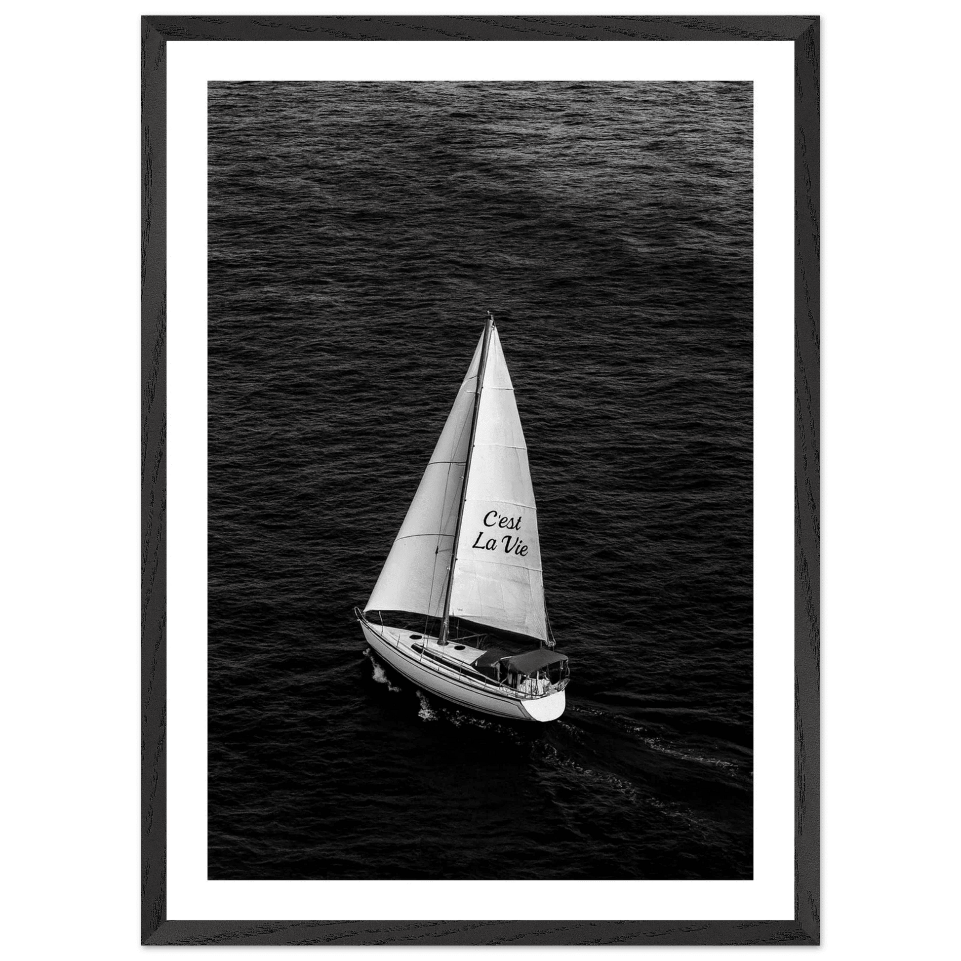 Cuadro Blanco y Negro Velero C'est La Vie - La Casa Del Cuadro