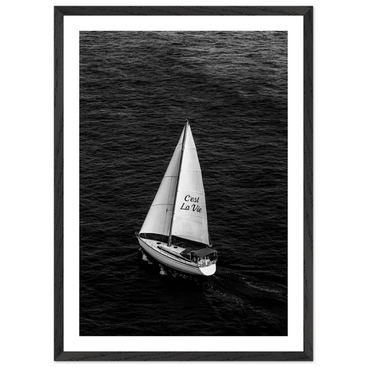 Cuadro Blanco y Negro Velero C'est La Vie - La Casa Del Cuadro