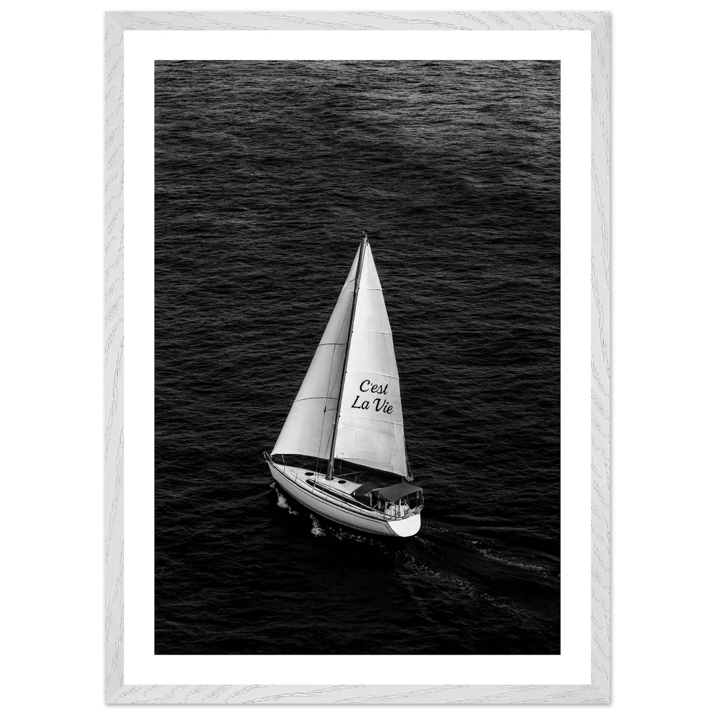 Cuadro Blanco y Negro Velero C'est La Vie - La Casa Del Cuadro