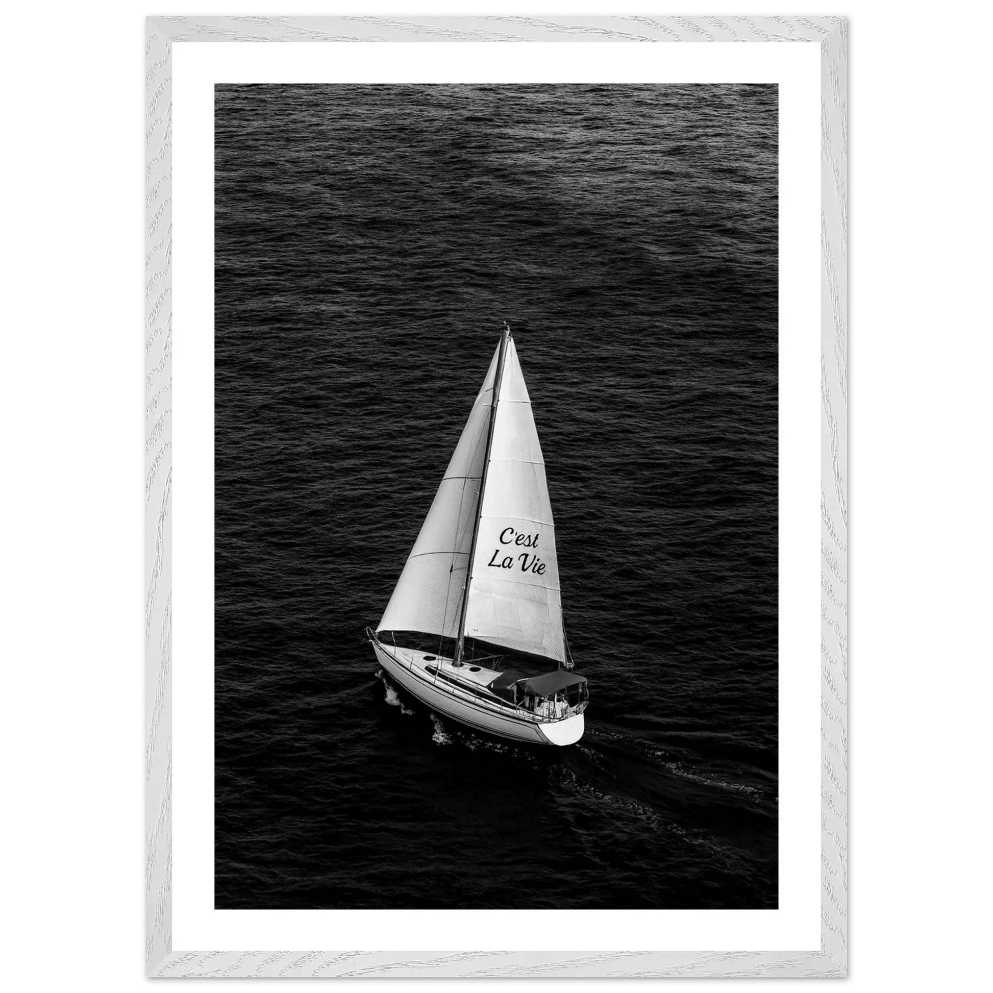 Cuadro Blanco y Negro Velero C'est La Vie - La Casa Del Cuadro