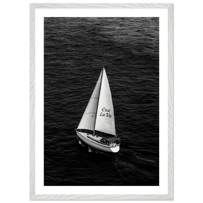 Cuadro Blanco y Negro Velero C'est La Vie - La Casa Del Cuadro