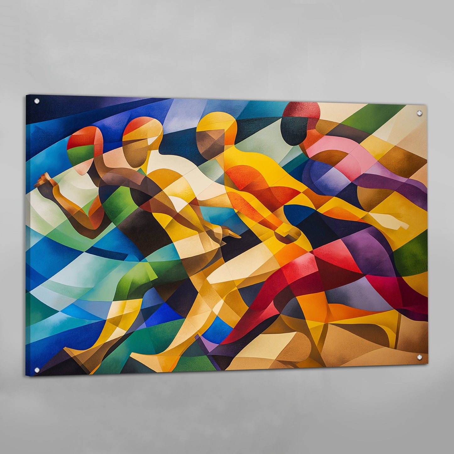 Cuadro Cubismo Figuras Abstractas - La Casa Del Cuadro