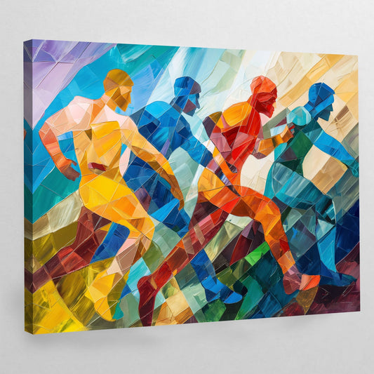 Cuadro Cubismo Movimiento Multicolor - La Casa Del Cuadro