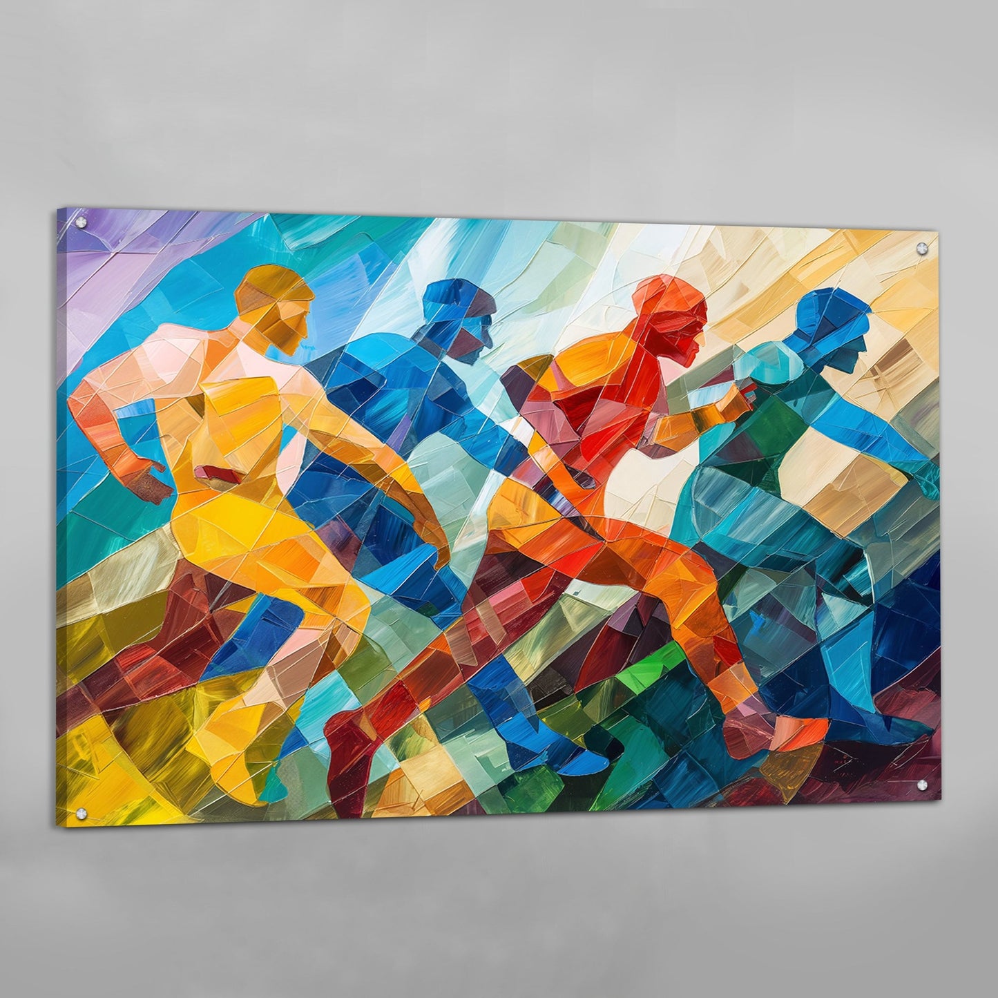 Cuadro Cubismo Movimiento Multicolor - La Casa Del Cuadro