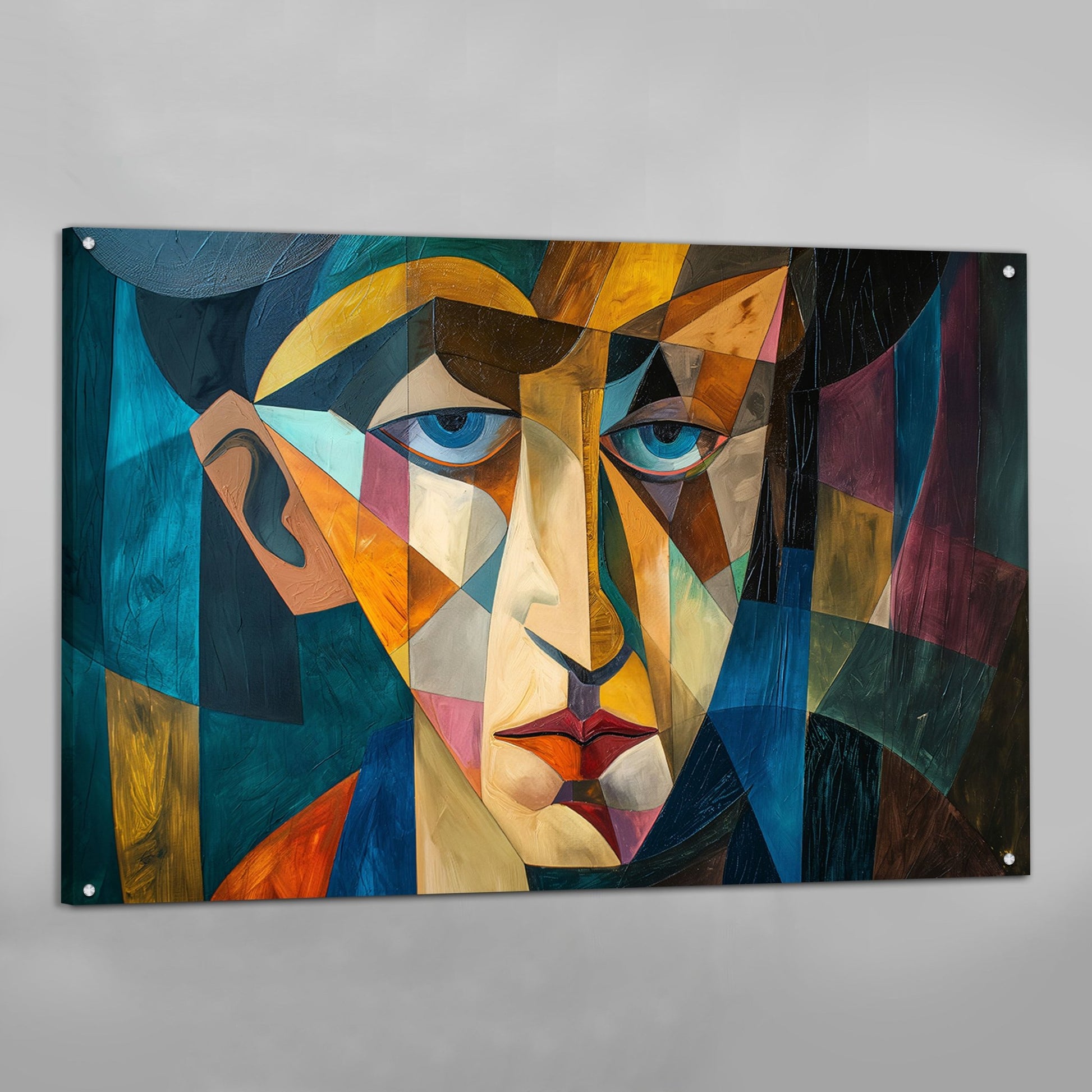 Cuadro Cubismo Retrato Geométrico Mirada - La Casa Del Cuadro