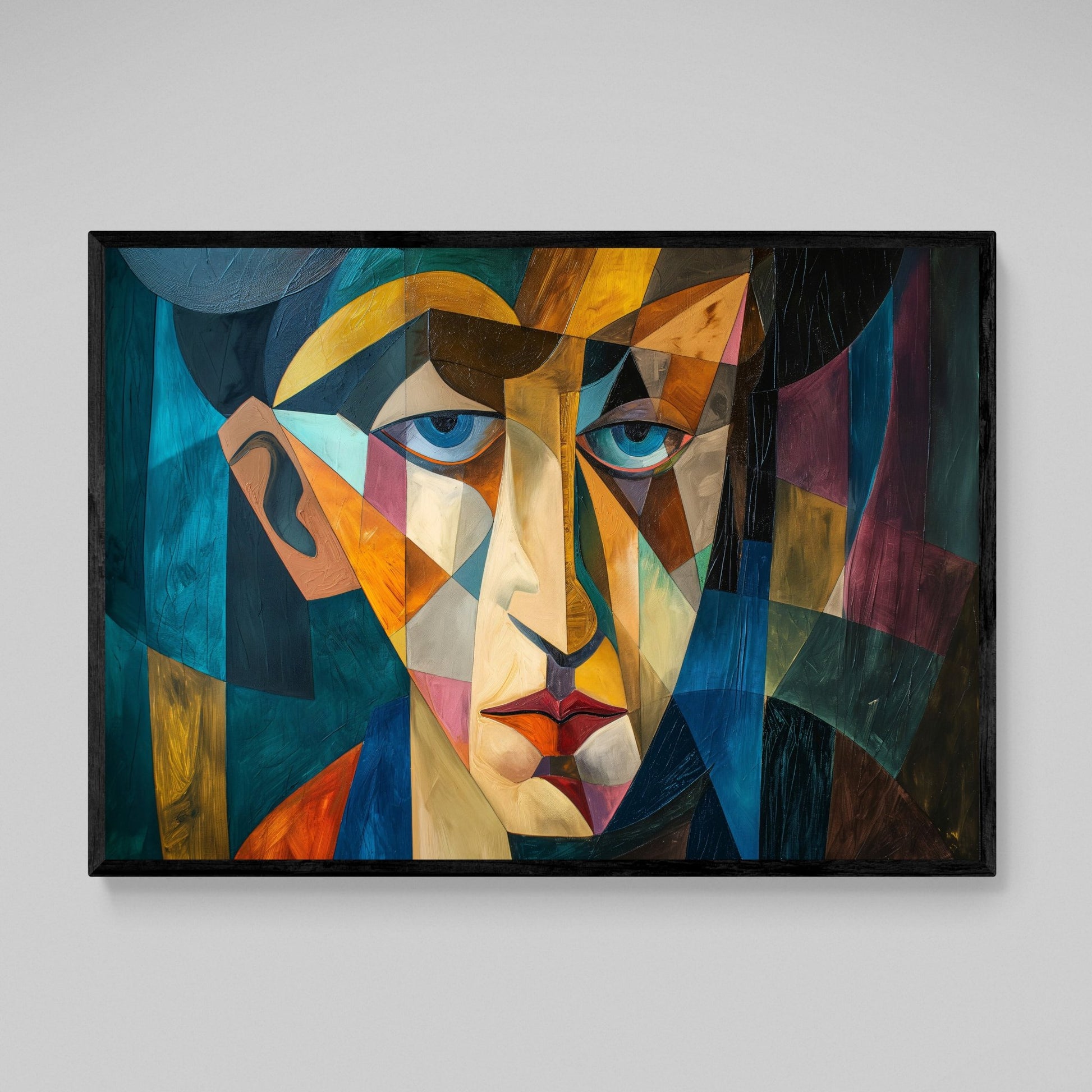 Cuadro Cubismo Retrato Geométrico Mirada - La Casa Del Cuadro