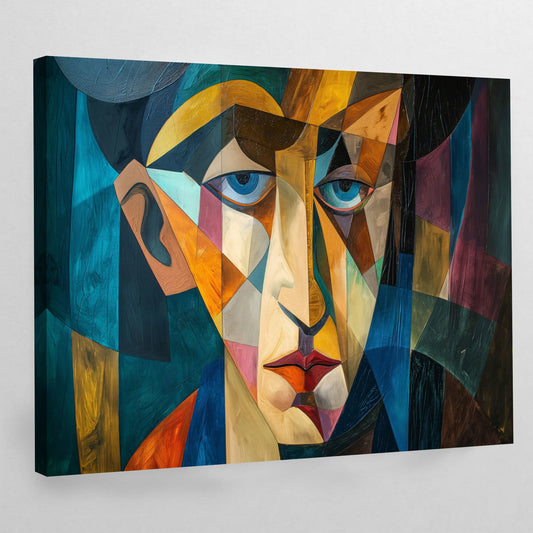 Cuadro Cubismo Retrato Geométrico Mirada - La Casa Del Cuadro