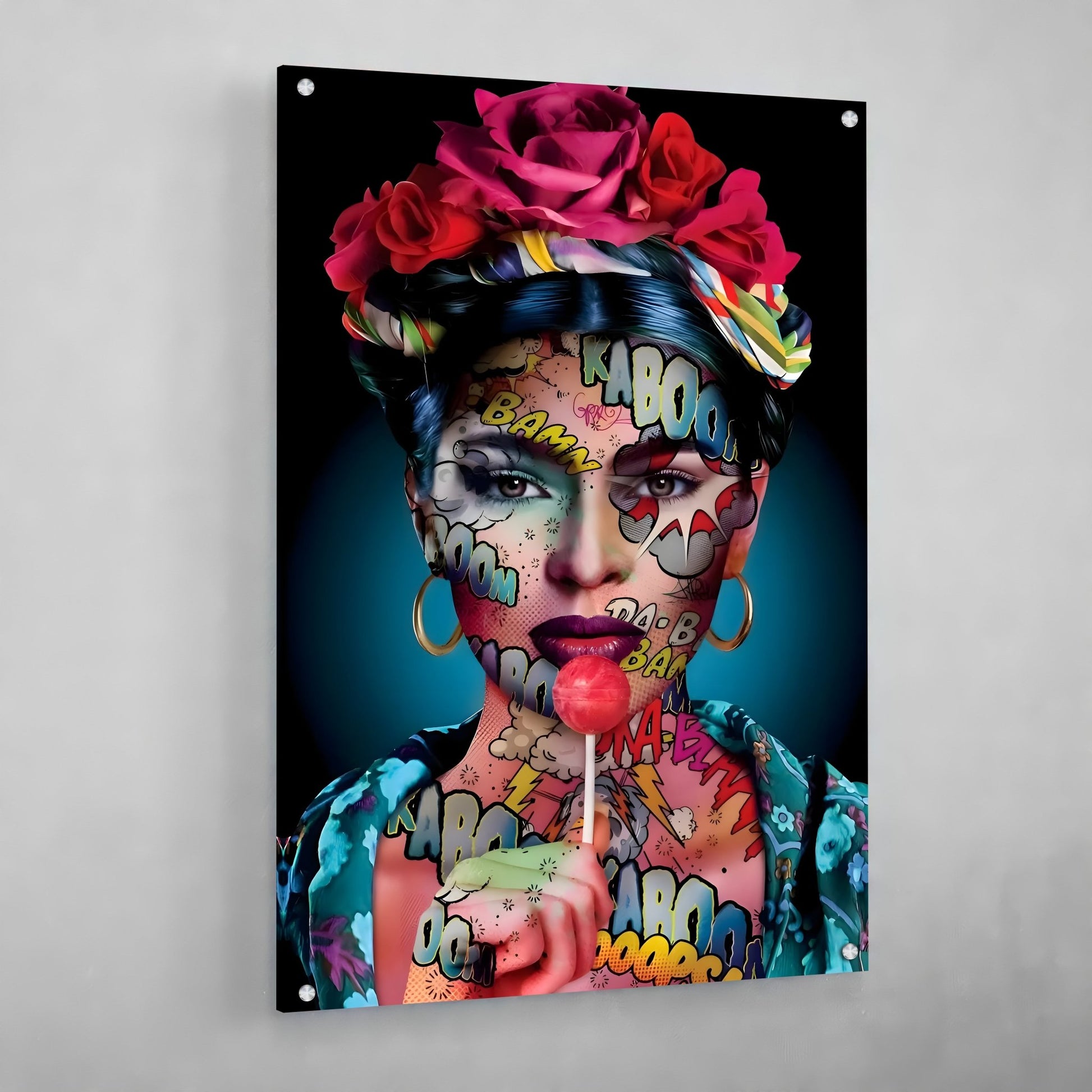 SPACO signed FRIDA kahlo tableau POP street ART french painted GRAFFITI SPACO signed FRIDA kahlo tableau POP street ART french painted GRAFFITI