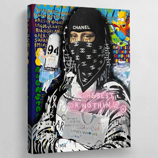 Cuadro Graffiti Mujer Misteriosa - La Casa Del Cuadro