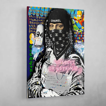 Cuadro Graffiti Mujer Misteriosa - La Casa Del Cuadro